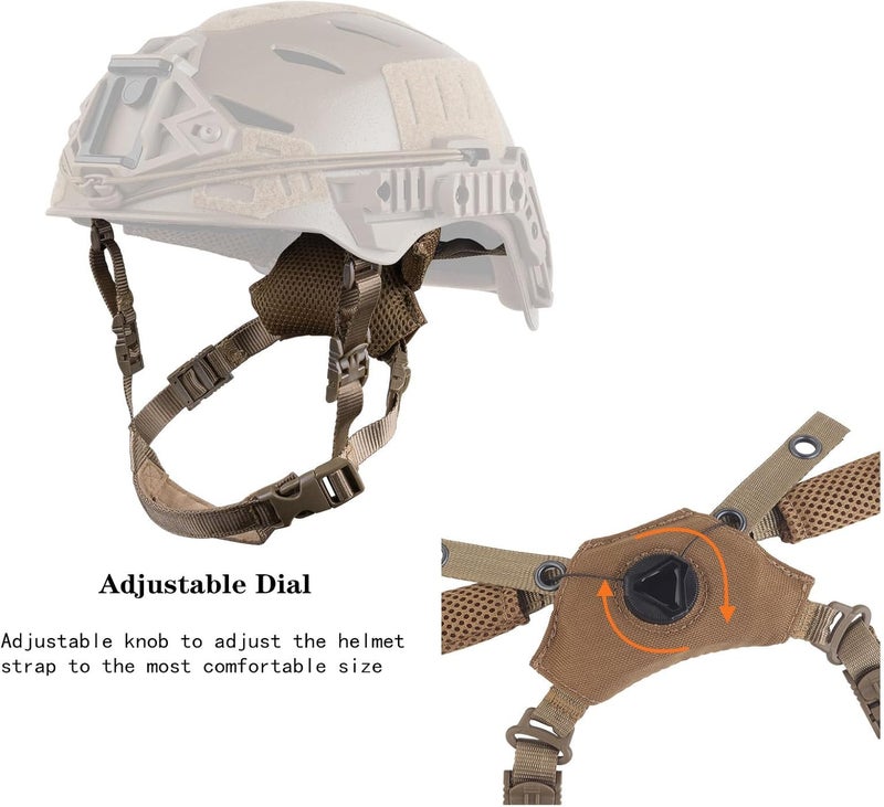 Hdlsina Helmet Cover Cloth,Adjustable Dial Suspension System Chin Strap Tactical Helmet Retention System Chin Strap and Airsoft Helmet Padding Kit Universal EVA Foam Pads Set - Image 2